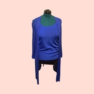 EASYWEAR BY CHICO’S - SHELL  & SWEATER SET - SIZE 2 - SAPHIRE BLUE